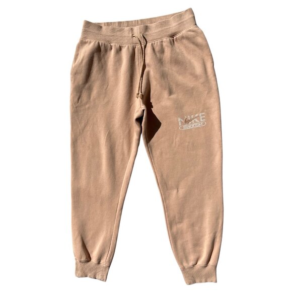 Nike Sweatpants Men's Size XL Tan Fleece Joggers Athletic Pants Swoosh Logo - Picture 1 of 14